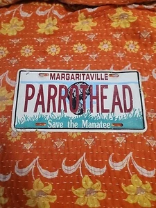 Parrothead Margaritaville License Plate Car Tag Jimmy Buffett Save The Manatee - Picture 1 of 8