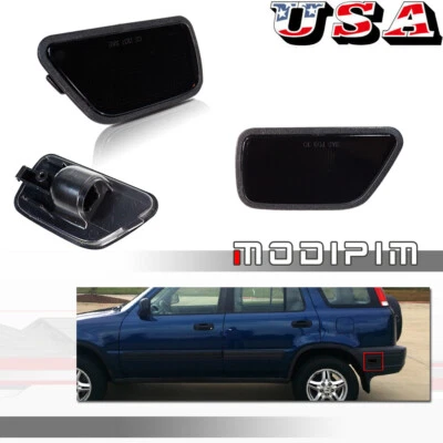 Juego de carcasas de luces de señalización laterales para parachoques trasero con lente ahumada Honda CR-V 1997-2001 Foto 1 de 4