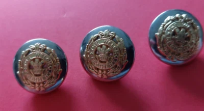 3er-Set Ø 20 mm Hochwertige Goldknöpfe Wappen Bimetall, neu - Bild 1 von 4