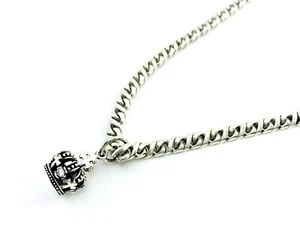 925 Sterling Silber Krone Top mit 19,5" / 50 cm schwerer Panzerkette. 51g      - Bild 1 von 12