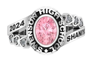 925 Silver High School & College Ring Sweetheart Collection Fully Personalized - Picture 1 of 7