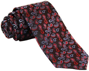 New Milani Men's Polyester Formal Party Occasion Necktie Only Burgundy Red - Picture 1 of 2