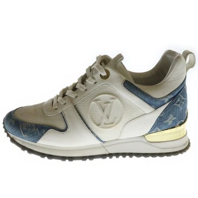 Louis Vuitton Runaway Line Denim Cuero Cambiado Corte Bajo Tenis Zapatos Usados b3 Foto 1 de 4