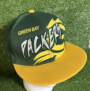 Green Bay Packers Football Throwback VIntage NFL Flatbill Snapback Hat Cap - Picture 1 of 11