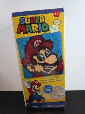 Dimensions Nintendo Super Mario Latch Hook Rug Kit 12x12” NEW #72-75279 - Image 1 of 4