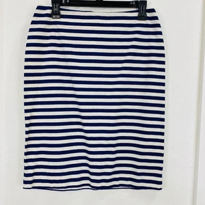 Talbots Skirt Women's Size 4 Blue White Striped Cotton - Picture 1 of 10
