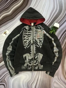🔥Rara Felpa con cappuccio e zip scheletro Ed Hardy x Christian Audigier - Foto 1 di 4