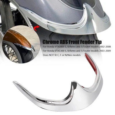 ABS пластиковый хромированный наконечник переднего крыла для Honda VTX1800 S 2002-08 VTX1300 S 03-09 - Изображение 1 из 4