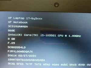 HP Laptop 17-by3xxx Core i5-1035G1@1.00GHz, 8GB RAM, NO SSD, SOLO PER PARTI - Foto 1 di 24
