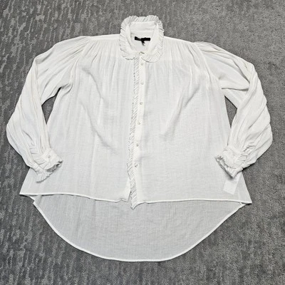 Maje White Sheer Womens Top Shirt  Blouse Sz 0 - Image 1 of 4