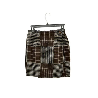 Falda envolvente de colección años 90 Ann Taylor retazos mezcla de lana talla pequeña cintura elástica  Foto 1 de 4