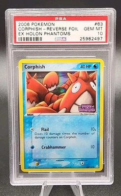 PSA 10 Gem Mint 2006 POKEMON EX HOLON PHANTOMS #63 Corphish REVERSE Holo Foil - Image 1 of 2