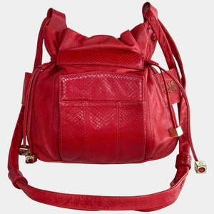Damen See by Chloé rot Leder Schultertasche Bucket Bag Schlangenleder Details - Bild 1 von 13