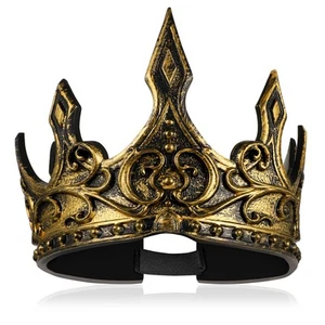 King Crown for Men PU Foam Medieval King Crown Halloween Costume Prop - Picture 1 of 12