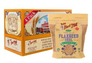 Bob's Red Mill Organic Flaxseed Meal 32oz Pack of 4 - Non GMO Vegan Paleo Fri... - Picture 1 of 4