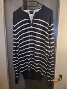 NEU SMOG Herren BLAU WEIß GESTREIFT Pullover IN L AUF FÜR Damen? - Bild 1 von 5