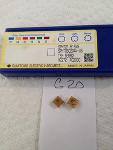 10 NEW SUMITOMO SPMT 21.51ENS CARBIDE INSERTS SPMT060204N-US. GR: AC2000. (G20) - Foto 1 di 1
