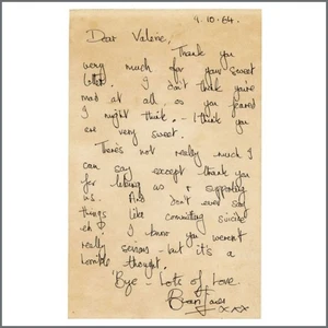 The Rolling Stones Brian Jones Handwritten Letter To A Fan (UK) - Picture 1 of 1