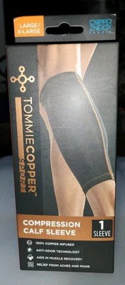 Tommie Cobre Deporte Compresión Manga PANTORRILLA Alivio del Dolor L/XL Para Hombre o Mujer  Foto 1 de 4