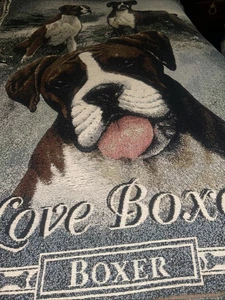 The Danbury Mint I Love Boxershorts Multicolor Tapestry Fransen Überwurf Decke 68”X48” - Bild 1 von 5