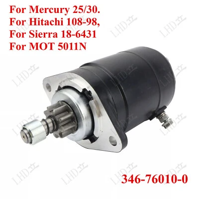 9 Tooth Starter Motor 346-76010-0 34760100 For Tohatsu Outboard M25C M30C M40C - Image 1 of 4