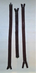 3  - YKK Dark Brown 2-Way Separating  Zippers -  ( 2 - 29" & 1 - 22" ) # 6 - Picture 1 of 2
