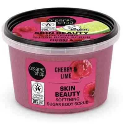 Organic Shop Skin Beauty Softening Sugar Body Scrub Cherry & Lime 250ml - Image 1 of 4