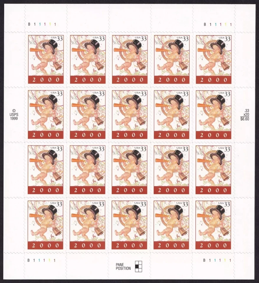 Scott #3369 Baby New Year Y2K Full Sheet of 20 Stamps - MNH - Image 1 of 1