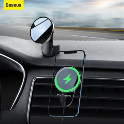 Magnetic Car Wireless Fast Charger Mount Holder For iPhone15 14 13 12 Pro Max - Image 1 of 4