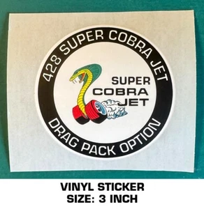 428 SUPER COBRA JET DRAG PACK VINTAGE DRAG RACING DECAL STICKER-MUSTANG-COUGAR - Picture 1 of 2