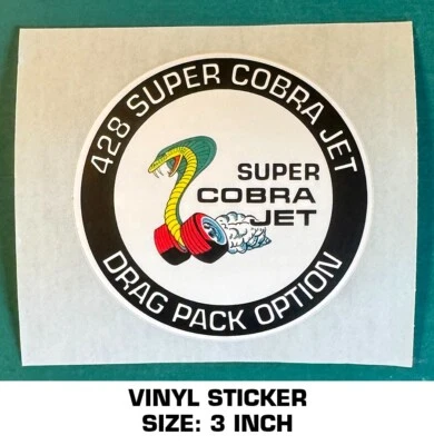 428 SUPER COBRA JET DRAG PACK CALCOMANÍA DE CARRERAS DE ARRASTRE DE COLECCIÓN PEGATINA - MUSTANG - COUGAR Foto 1 de 2