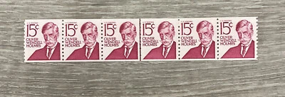 US Scott 1288 Oliver Wendell Holmes 1968 Block of 6 15 Cent MNH Stamps - Image 1 of 3