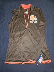 BROWNS FANATICS 1/4 ZIP PULLOVER SHIRT WOMENS SIZE XS BRAND NEW WITH TAGS - Picture 1 of 4