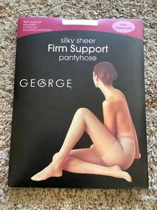 George Firm Support PANTYHOSE nylon BIANCO Med/Tall Sandalo Controllo Top NUOVO - Foto 1 di 2