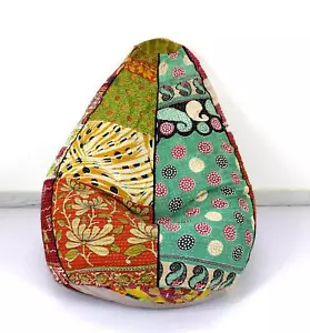 Handgefertigter Sitzsack Baumwolle Blumen Kantha Bohemian dekorativ bestickt - Bild 1 von 4