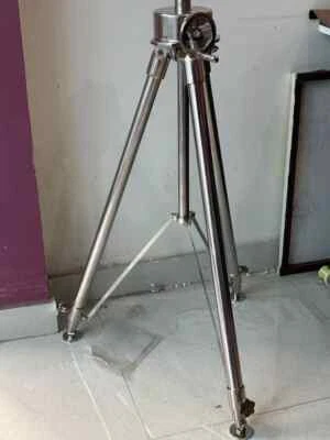 Steel Floor Standing Tripod Antique Chrome Heavy Tripod Silver Nautical Gift - Image 1 of 4