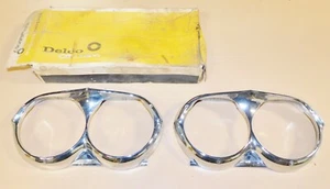 1962 Pontiac Catalina Star Chief Bonneville NOS LH+RH CHROME HEAD LAMP BEZELS - Bild 1 von 11