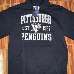Pittsburgh Penguins w/Logo EST 1967 Authentic Retro Sport Men's Black 2XL Hoodie - Picture 1 of 4