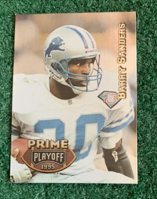 BARRY SANDERS - NFL HOF - 1995 PLAYOFF PRIME - BASE CARD # 20 - DETROIT LIONS - Image 1 of 3