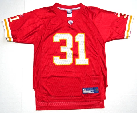 Priest Holmes Kansas City Chiefs #31 Football Jersey Boy's Size L Reebok Cover