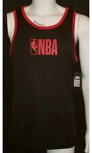 NEW NBA MENS T-SHIRT SLEEVELESS BLACK & RED TANK TOP. SZ XL - Picture 1 of 4