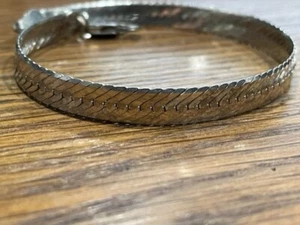 Sterling Silver Diamond Cut Chain Bracelet Italy Milor Herringbone 925 8” J60 - Picture 1 of 12