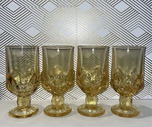 Vintage! Set Of 4! Franciscan Tiffin Cabaret Cornsilk Yellow Iced Tea Glasses - Picture 1 of 13
