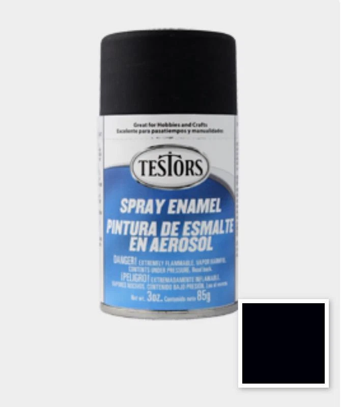 Testors 3oz Spray Paint 1249 Enamel Flat Black Negro