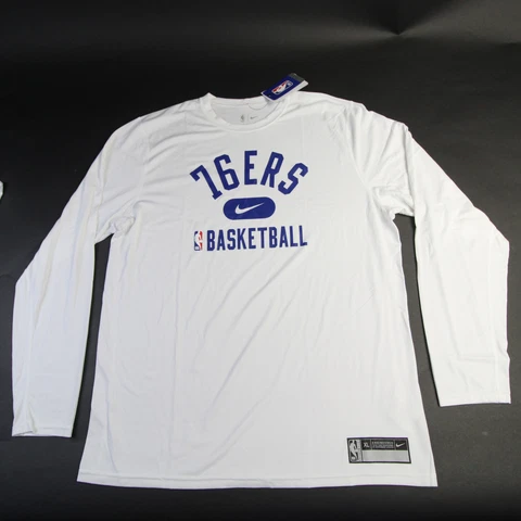 Philadelphia 76ers Nike NBA Authentics Dri-Fit Long Sleeve Shirt Men's New Cover