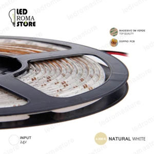 STRISCIA LED STRIP 2835 600 5M IP65 24V NATURAL 4000K LUMINOSISSIMA 3M EPISTAR - Foto 1 di 1