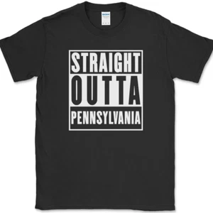 Straight Outta Pennsylvania T-Shirt lustig State Pride Humor Geschenk Text Tee - Bild 1 von 10