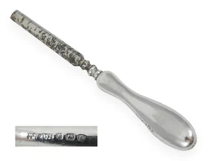 Antique Edwardian 1913Sterling Silver Chrome Steel Vanity Nail Lifter Tool File - Picture 1 of 7
