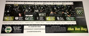 OREGON DUCKS FOOTBALL 2011 SEASON TICKETS UNCUT PHOTO SHEET ROSE BOWL SEASON - Picture 1 of 2