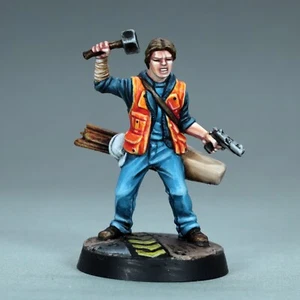 Pro Painted zombicide miniature character Derek cyberpunk carpenter sci fi gun - Picture 1 of 10